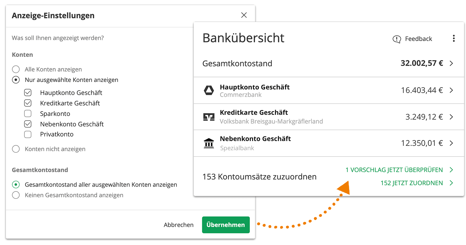 Neues von lexoffice Banking - Überarbeitete Bankübersicht auf dem Dashboard