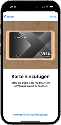 lexoffice Geschäftskonto - mit Apple Pay bezahlen